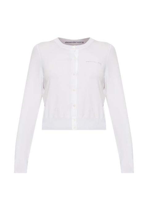 Alexander Wang crystal logo cardigan