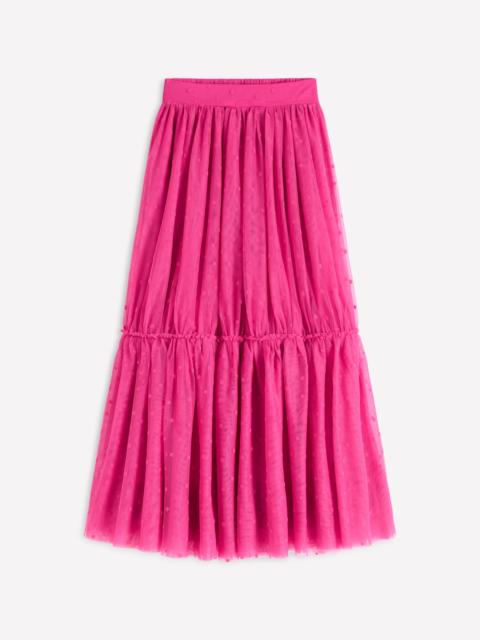 BODEN Anna Tulle Midi Skirt-Pink Flocked Spot