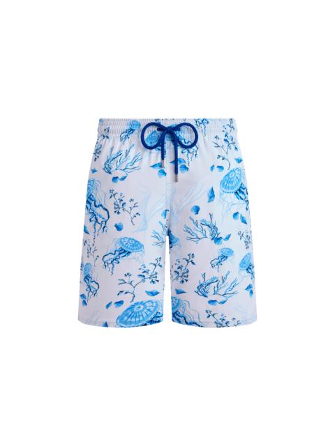 Men Long Stretch Swim Shorts Medusa and Shells