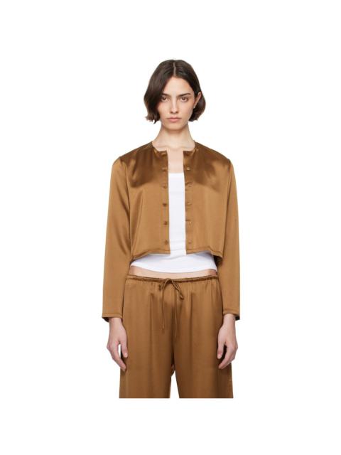 LESET Brown Barb Crew Cardigan