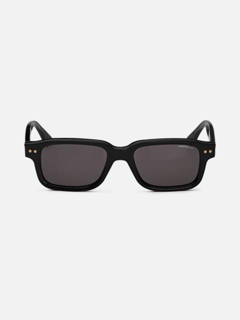Montblanc Rectangular Sunglasses with Black Acetate Frame