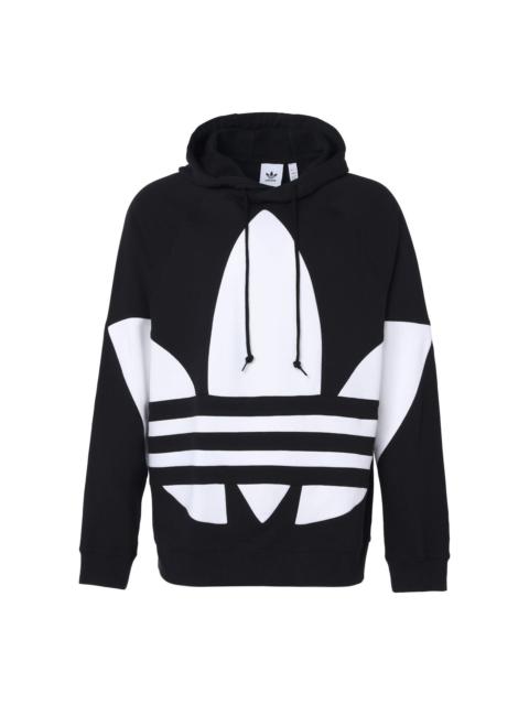 Men's adidas originals Large Logo Drawstring Black Pullover FM9908