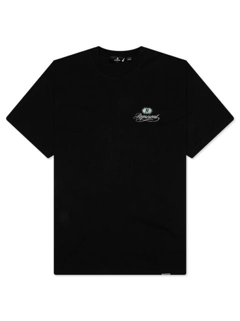 REPRESENT GRAND VINTAGE HAND DRAWN T-SHIRT - JET BLACK