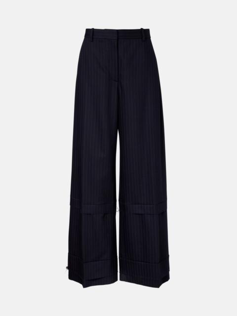KHAITE Linden pinstripe high-rise wide-leg pants