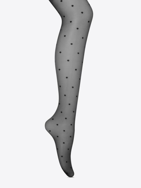 SAINT LAURENT dotted voile tights