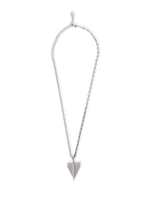 Off-White Silver Paper Plane Necklace