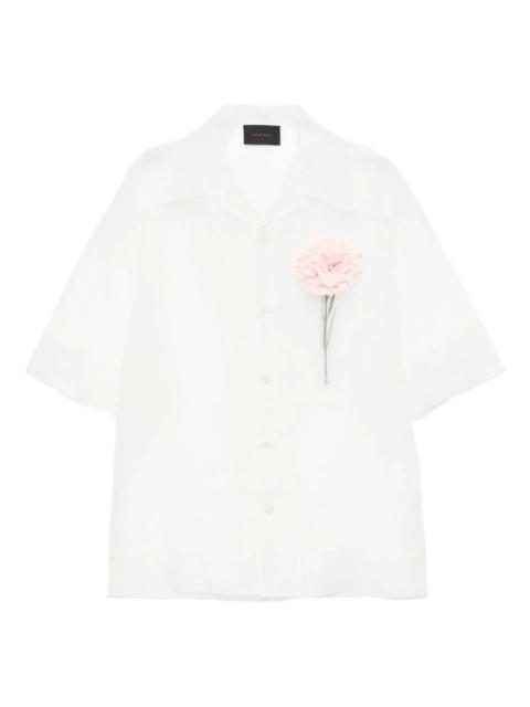 Simone Rocha rose-appliqué short-sleeve shirt
