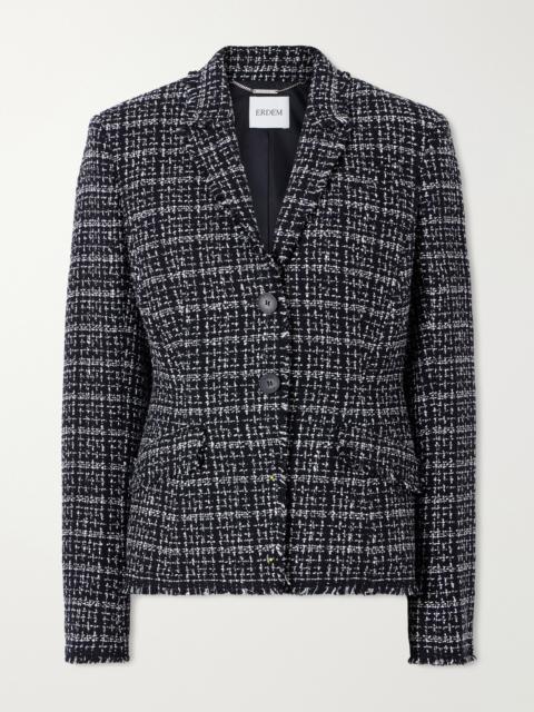 Erdem Fitted Single-breasted Cotton-blend Tweed Blazer