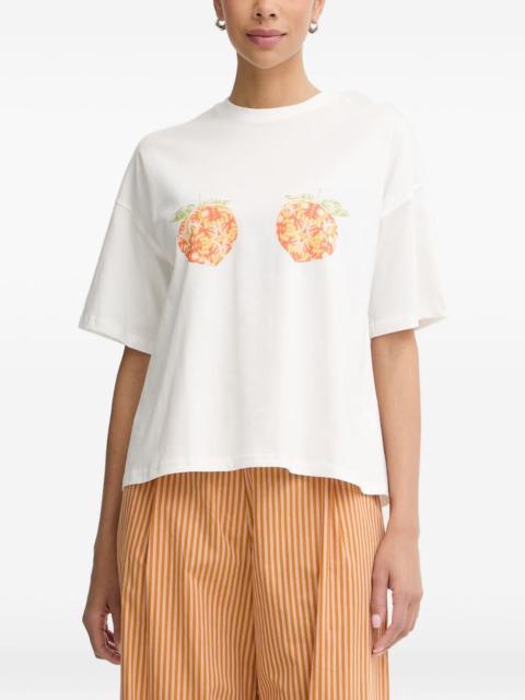 Never Fully Dressed peach-print cotton T-shirt