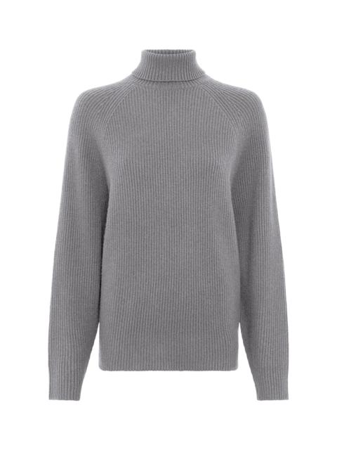 GABRIELA HEARST Wigman Knit Turtleneck in Smoke Cashmere