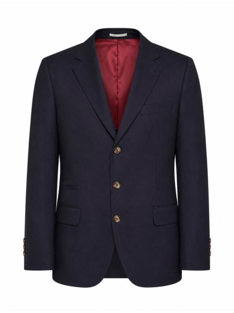 Brunello Cucinelli Blue virgin wool flannel deconstructed blazer