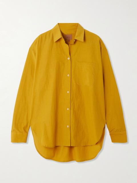 JAMIE HALLER The Essential cotton and silk-blend shirt Yellow