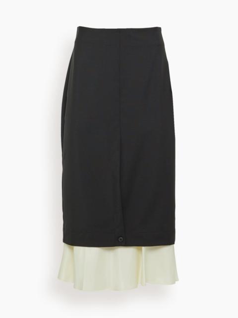 RÓHE Contrast Upside-Down Skirt in Black