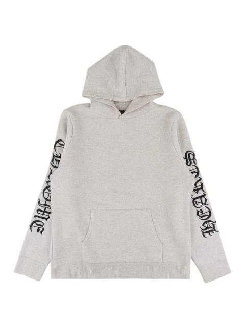 Chrome Hearts Life Sentence Embroidered Logo Cashmere Hoodie "Grey / Black" CHRM1102