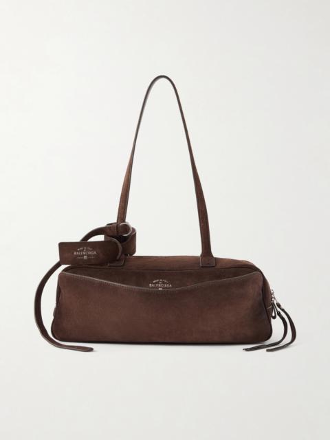 BALENCIAGA Carrie Small Suede Shoulder Bag