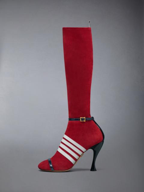 Thom Browne SOFT SUEDE TROMPE L'OEIL 4-BAR SANDAL BOOT 105MM