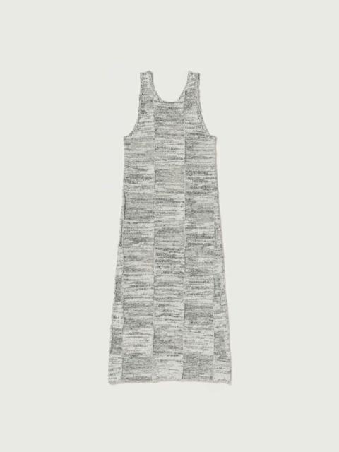 AURALEE STRUCTURED COTTON LINEN PANEL KNIT MINI DRESS