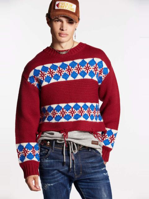 DSQUARED2 HYBRID CANADIAN JACQUARD KNIT