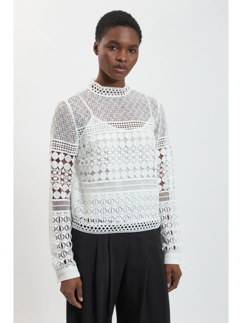 KAREN MILLEN Cotton Lace Long Sleeve Top
