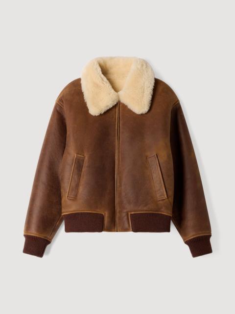 Sandro ZIPPED SHEARLING JACKET