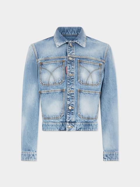 DSQUARED2 LIGHT DIAGONALE WASH 70'S JEAN JACKET