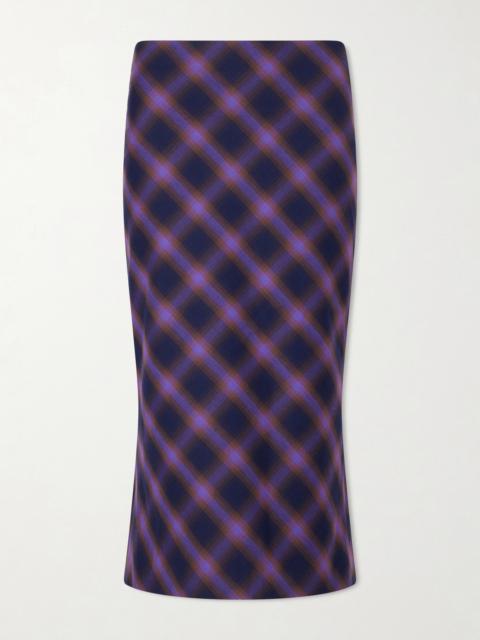 SHUSHU/TONG Checked Cotton-blend Midi Skirt