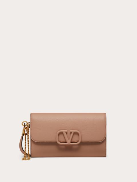 Valentino VSLING Grainy Calfskin Clutch with Shoulder Strap