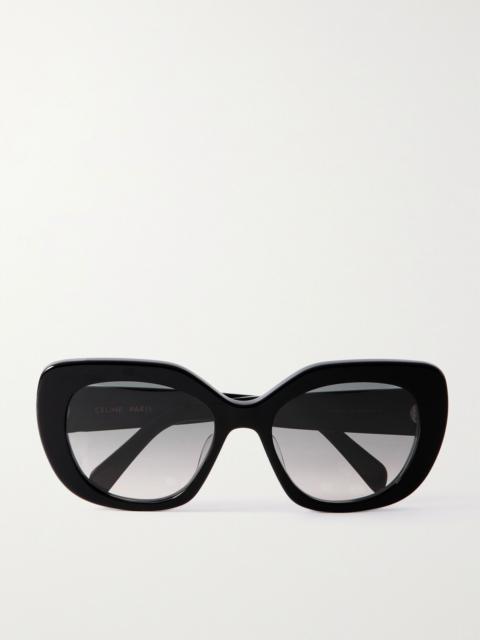 CELINE Oversized cat-eye acetate sunglasses Black