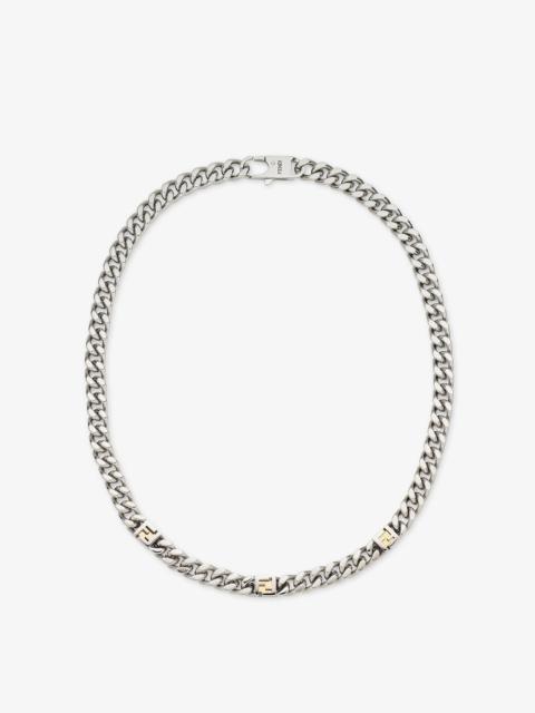 FENDI FF Cube Necklace Gold and silver-colored necklace