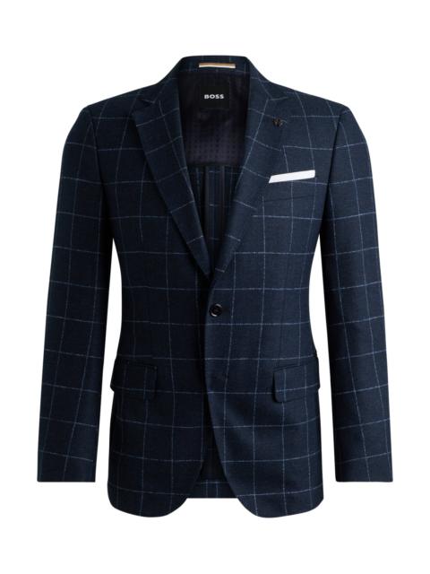 BOSS SLIM-FIT JACKET IN CHECKED WOOL