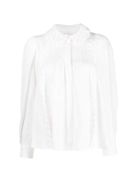 broderie anglaise long-sleeve blouse
