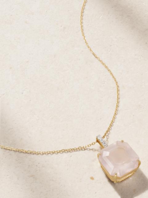 MATEO 14-karat Gold, Topaz And Diamond Necklace