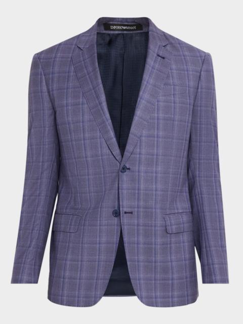 EMPORIO ARMANI Windowpane Plaid Wool Sportcoat
