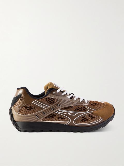 Bottega Veneta Orbit Suede-Trimmed Rubber and Mesh Sneakers