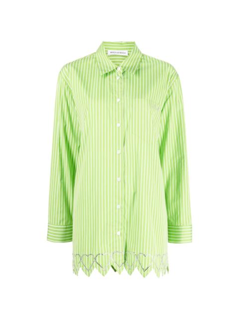 MACH & MACH heart-motif striped shirt