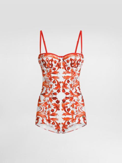 Dolce & Gabbana Majolica-print one-piece swimsuit