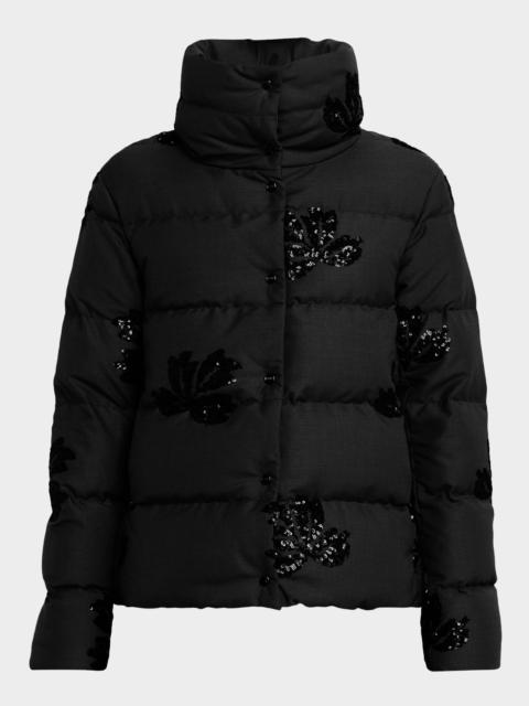 Herno Embellished Short Flannel Down Jacket