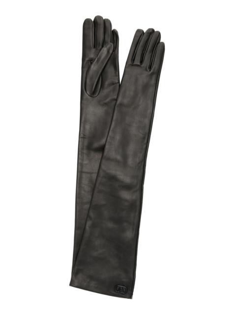 Valentino Garavani Vlogo Signature Leather Gloves black