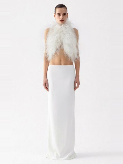 THE NEW ARRIVALS ILKYAZ OZEL Jazzy Feathered Top white