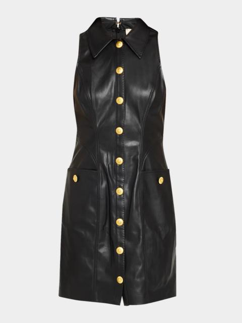 L'AGENCE Apolline Sleeveless Faux-Leather Mini Dress
