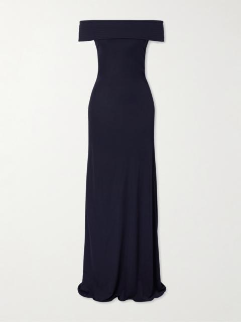 Alaïa Off-the-shoulder Stretch-jersey Maxi Dress