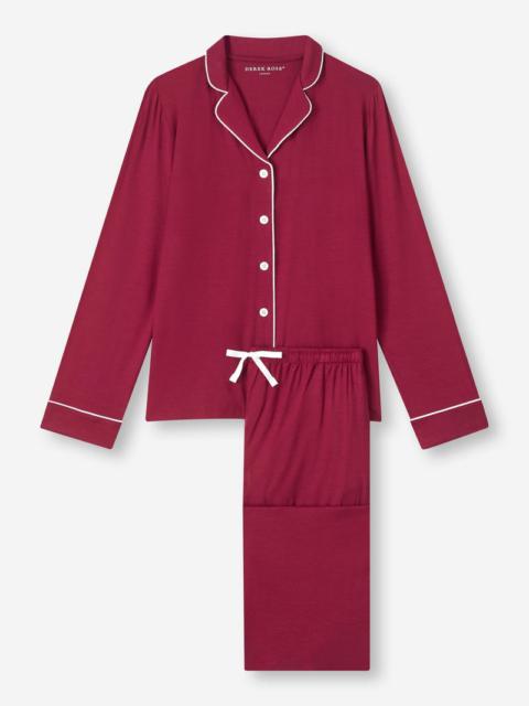 Derek Rose Women's Pajamas Lara Micro Modal Stretch Claret