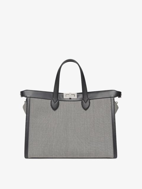FENDI Peekaboo ISeeU Forty8 bag made of fabric with a black and white houndstooth micro motif embellished 