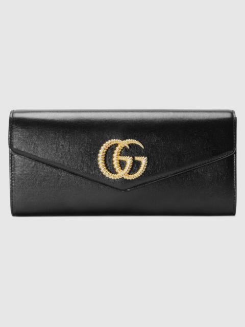 GUCCI Broadway leather clutch with Double G