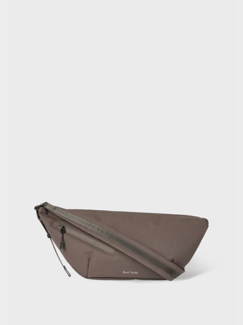 Paul Smith Mauve Nylon Sling Cross Body Bag with Leather Trims