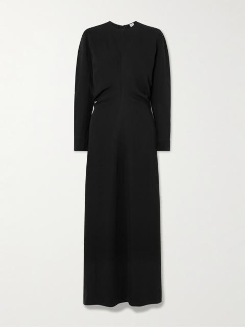 TOTEME Garderob Gathered Crepe Maxi Dress