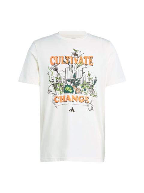 adidas Running Earth Day Graphic T-shirt 'Beige' IS7267