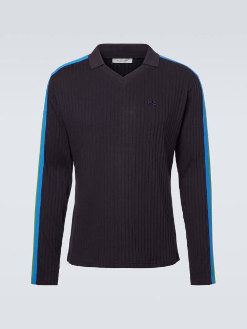 WALES BONNER Ribbed-knit polo sweater
