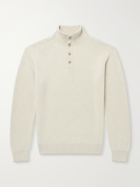 FEDELI Kyoto Ribbed Cashmere Polo Shirt