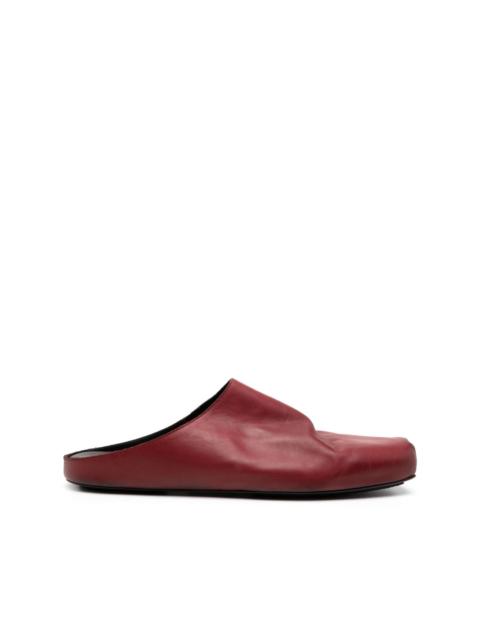 square-toe leather slippers